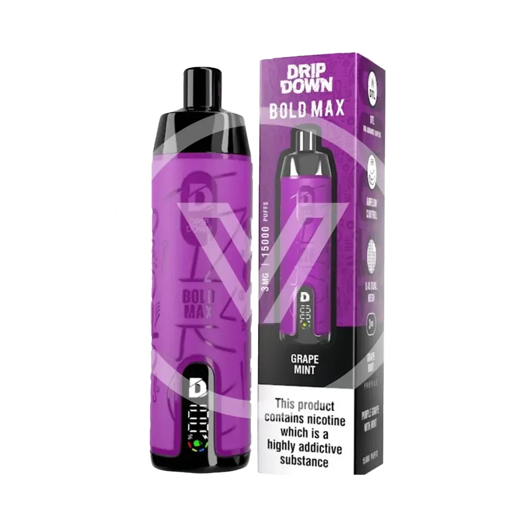 Drip Down Bold Max Disposable 15k Puff Grape Mint