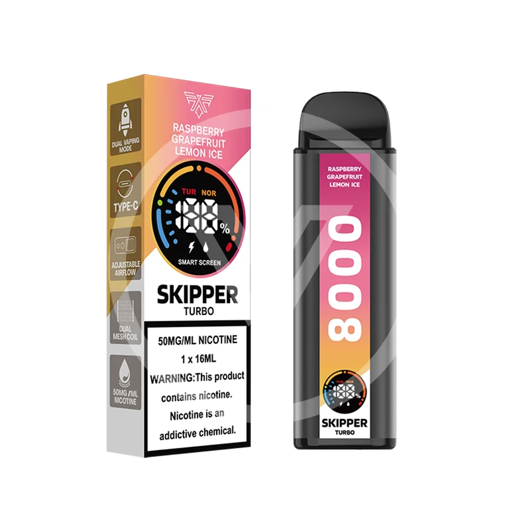 Skipper Turbo Raspberry Grapefruit Lemon Ice 10k Puffs